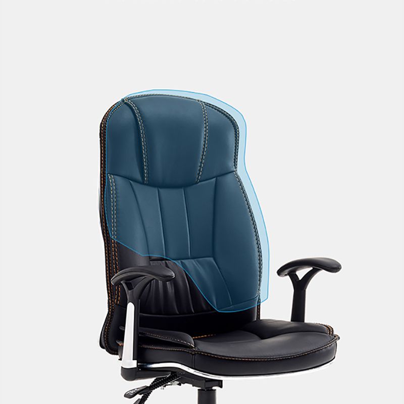 Contemporary Faux Leather Swivel Office Chair Padded Arms Desk Chair