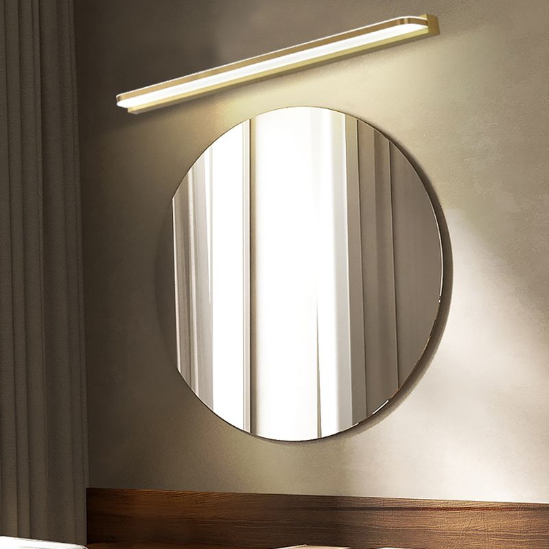 Estilo moderno de forma lineal iluminación de pared metal 1 apliques de luz para baño