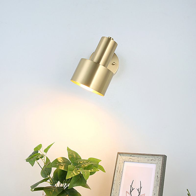 Modern Minimalist Style Cylinder Sconce Light Fixtures Metal 1 Light Wall Sconces