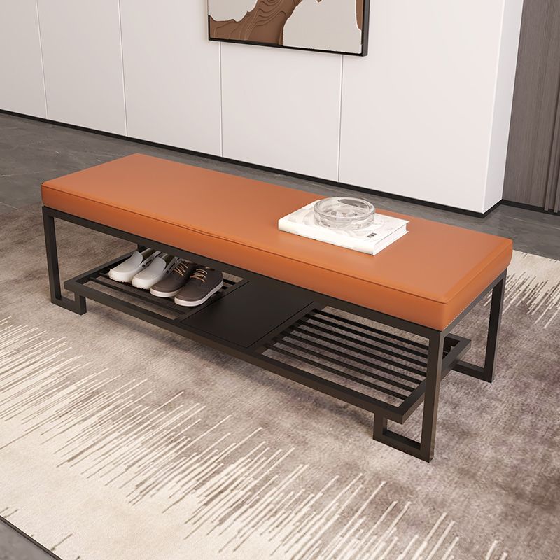 Modern Solid Color Bench Upholstered Entryway Bench with Storage