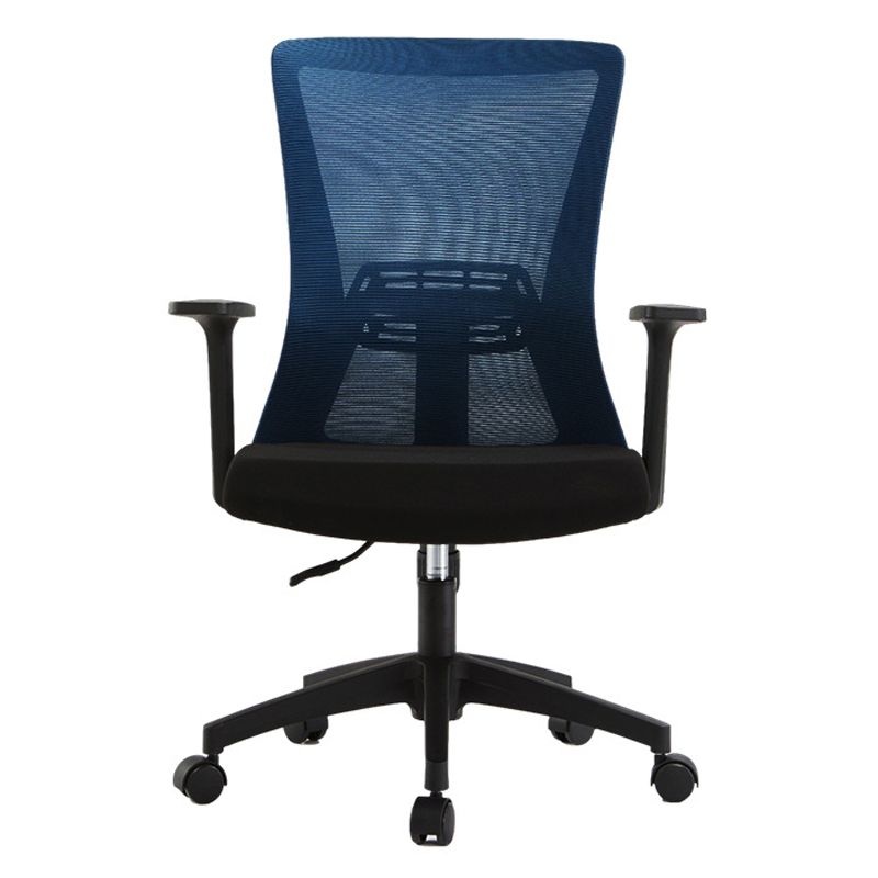 Fixed Arms Office Chair Microfiber Desk High Back Chair Wheels Ergonomic