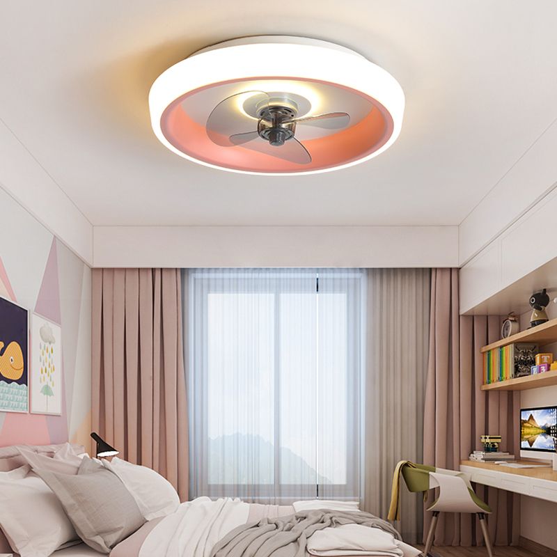 2 Light Ceiling Fan Lamp Modern Style Metal Ceiling Fan Lighting for Living Room