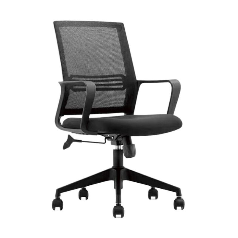 Contemporary High Back Office Chair Black Task Microfiber Chair