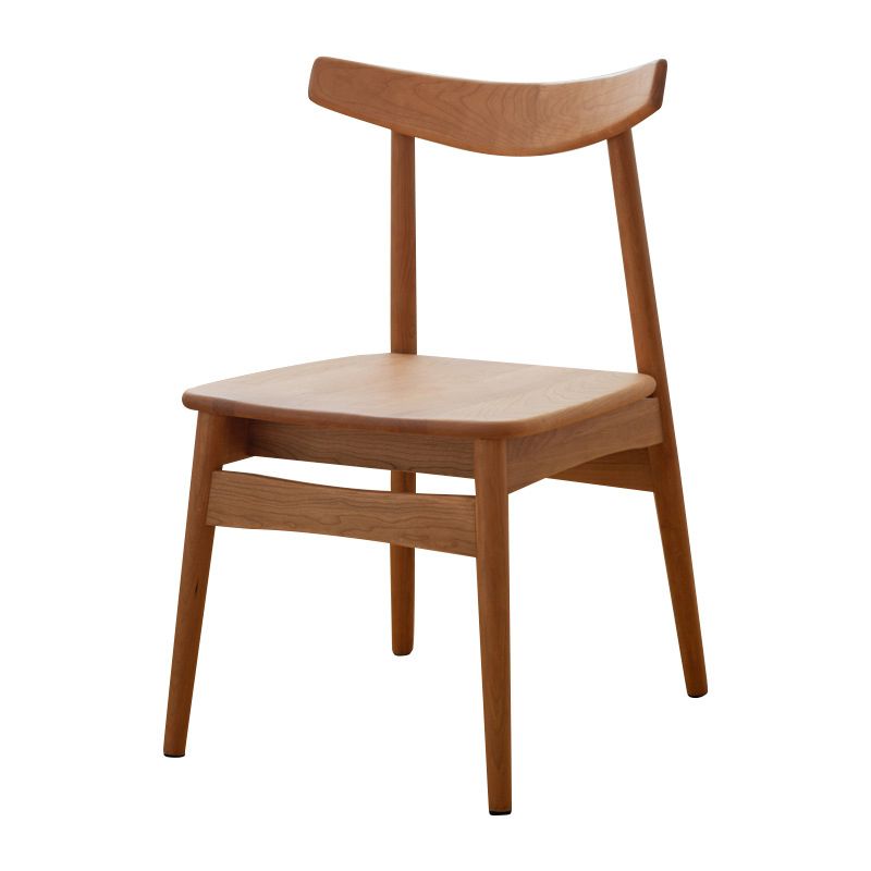 Open Back Dining Side Chairs Solid Wood Dining Chairs in Natural