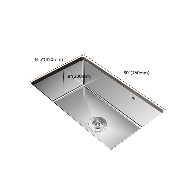 Single Bowl Kitchen Sink Stainless Steel Rectangular Undermount Kitchen Sink with Faucet