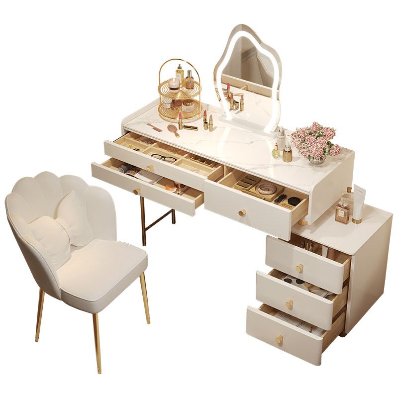 Scandinavian Bedroom Makeup Vanity Desk Wood Vanity Dressing Table with Drawer