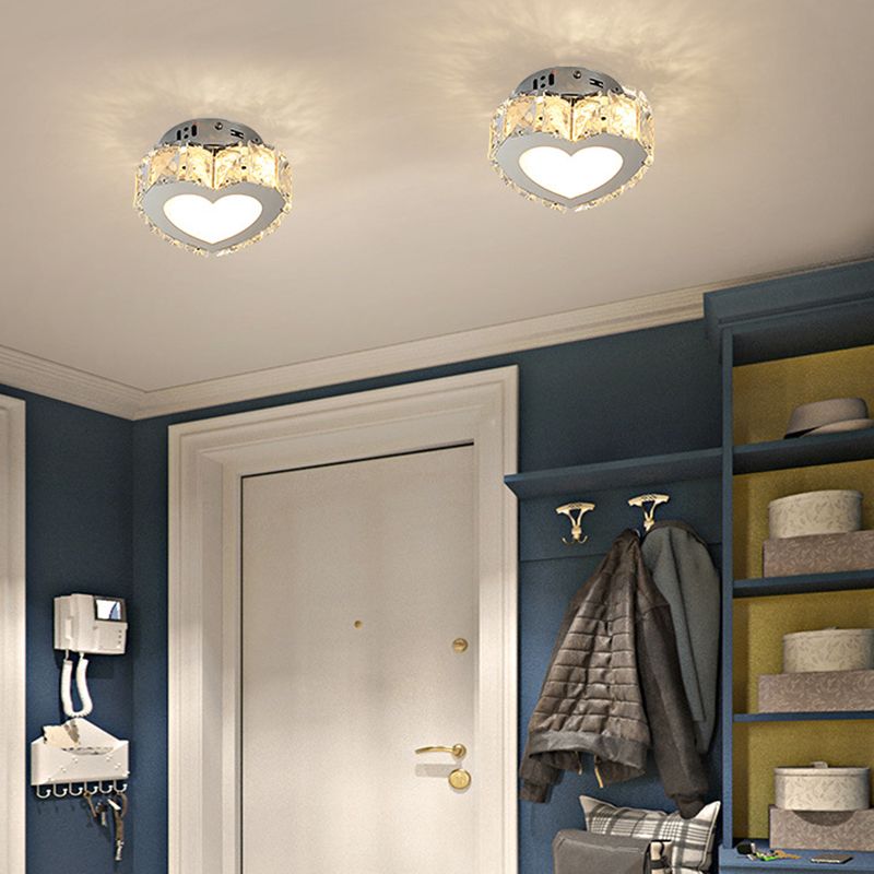 Crystal Geometric Flush Mount Lights Contemporary Style 1 Light Flush Ceiling Lights