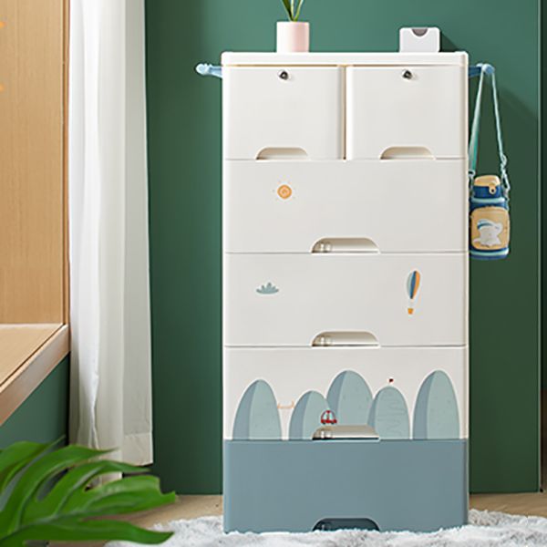 Matte Vertical Chest of Drawers Modern Plastic Kids Dresser Set