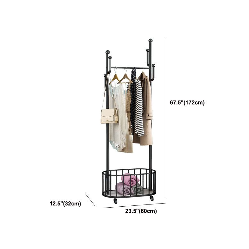 Contemporary Hall Stand Metal Shelving Included Free Standing Coat Rack