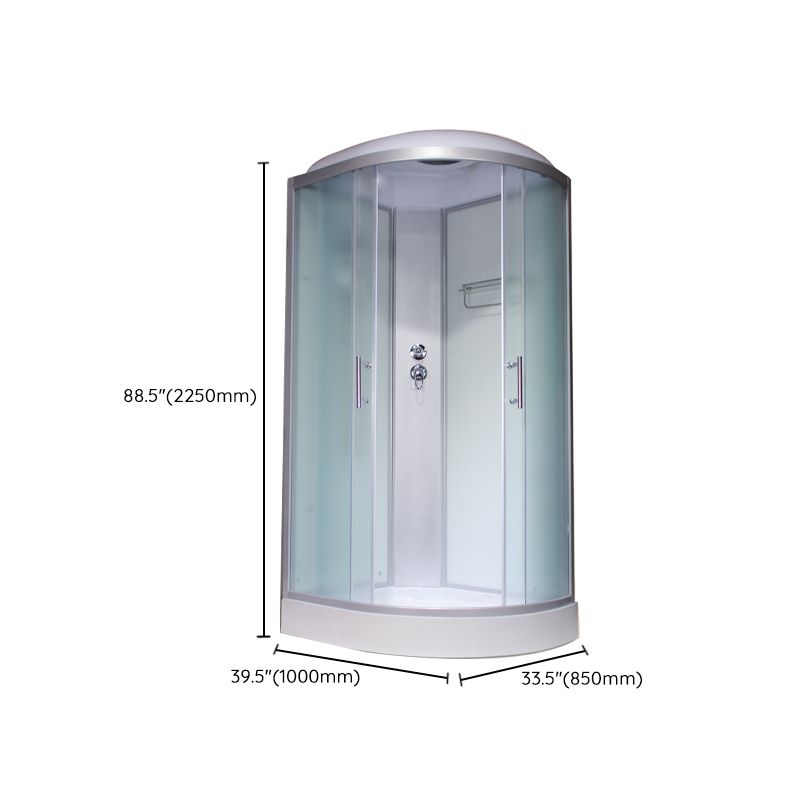 Corner Tempered Glass Shower Stall Home Round Double Sliding Shower Stall