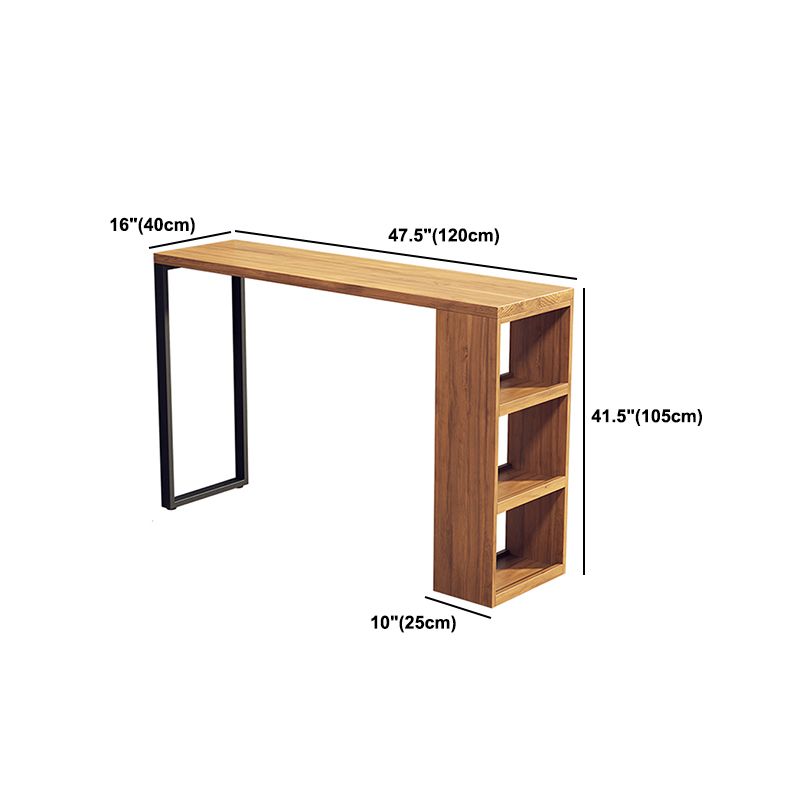 Traditional Luxury Rectangle Bar Dining Table Pine Wood Bar Table with Sled Base