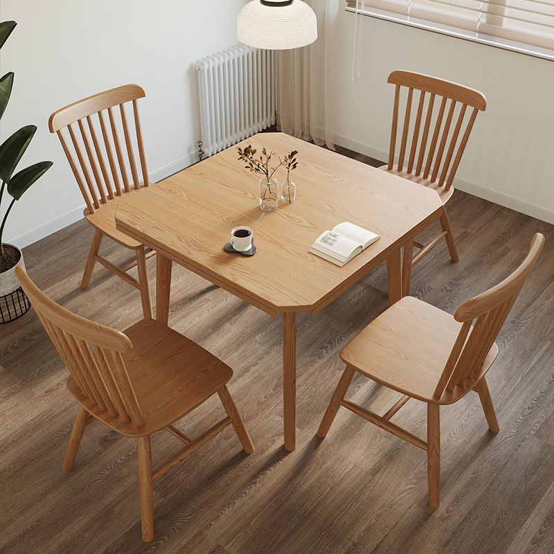 Folding Round Dining Table Solid Wood Dining Table with 4 Legs