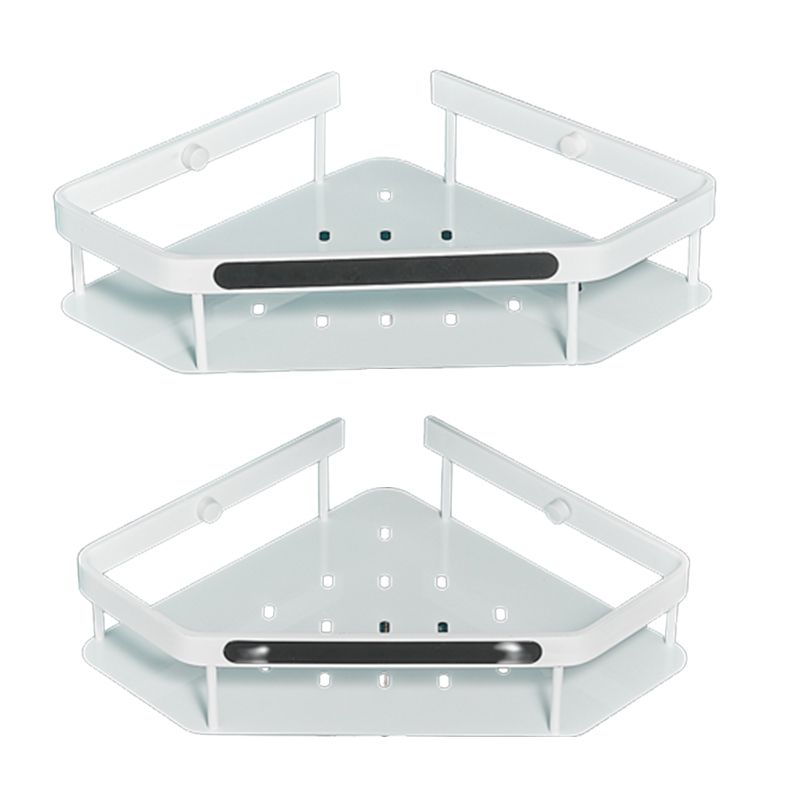 Matte White 3-Piece Modern Bathroom Accessory Set, Bath Shelf