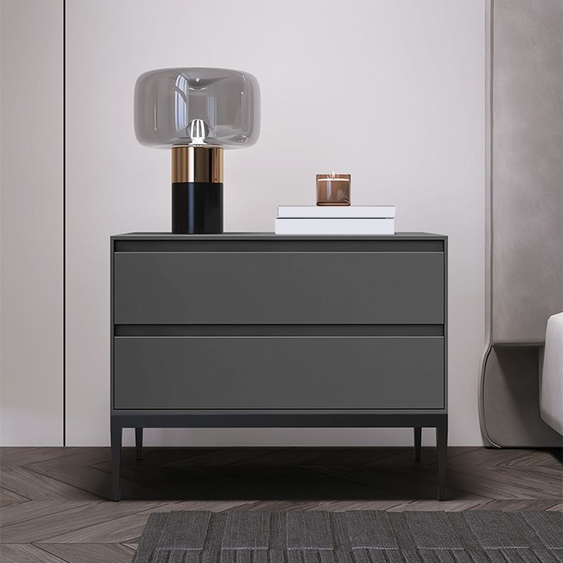 Modern Wood Nightstand with Drawers 20" Tall Night Table with Legs