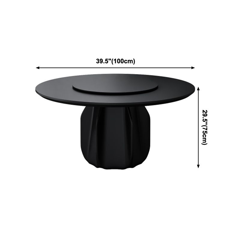 Contemporary Solid Wood Round Shape Dining Table Standard Kitchen Dining Table with Pedestal Base