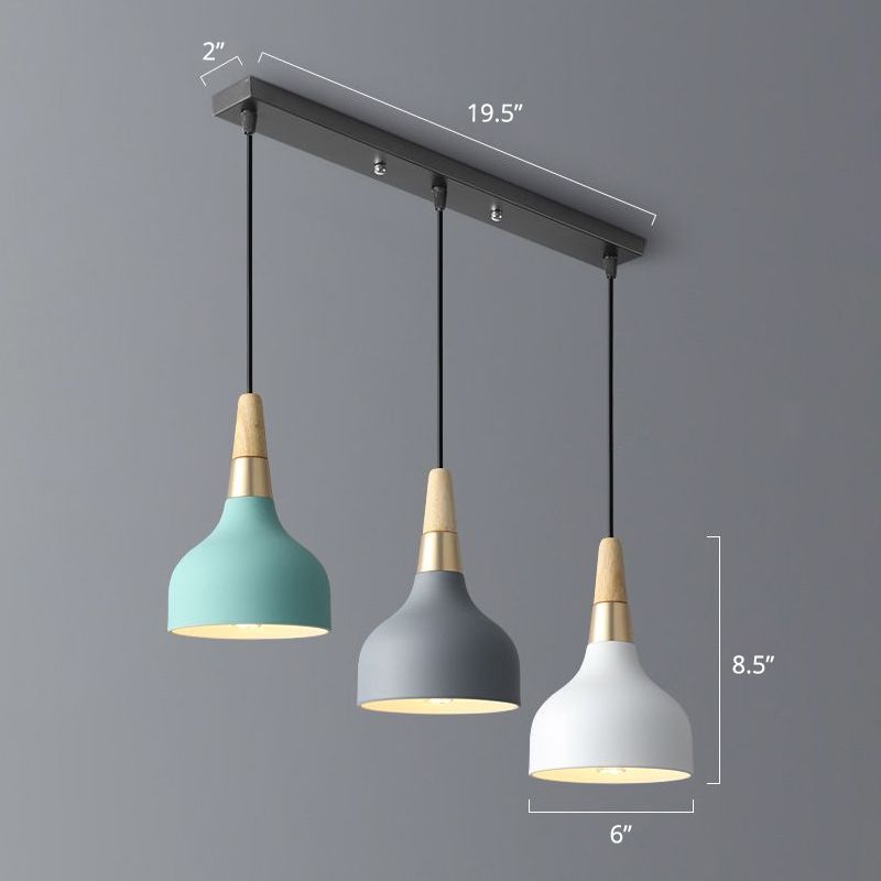 Drop-Like Multi Pendant Light Nordic Metal 3 Bulbs Dining Room Suspension Light Fixture