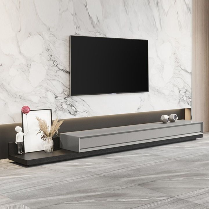 3 - Drawers TV Media Console , 63" / 79" Modern TV Console with Sliding Storage