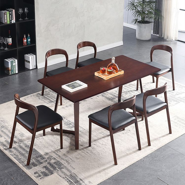 Modern Kitchen Leather Square Dining Chair Open Back Dining Side Chair