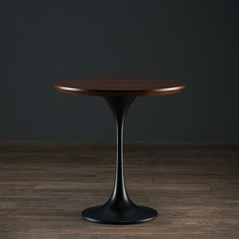 Pedestal Base Design Cocktail Table Round Coffee Table Made of Solid Wood