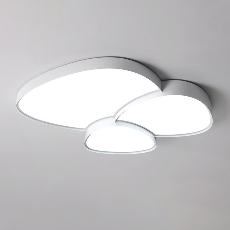 2/3-Light White Modernism Flush Mount Lighting LED Statement Ceiling Light for Foyer