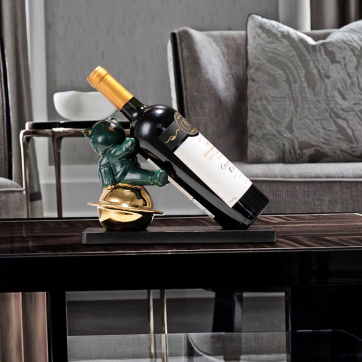 Metal Countertop Wine Glass Rack Modern Style Wine Bottle Holder