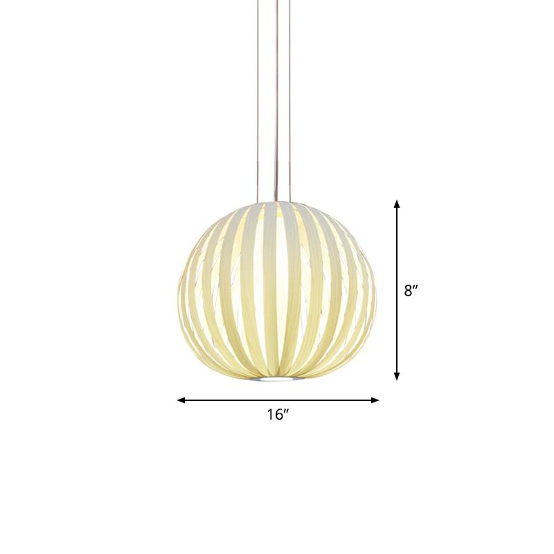 Impiallacciatura in legno a ciondolo globale lampada asiatica 1 appuntamento di illuminazione sospeso per il ristorante