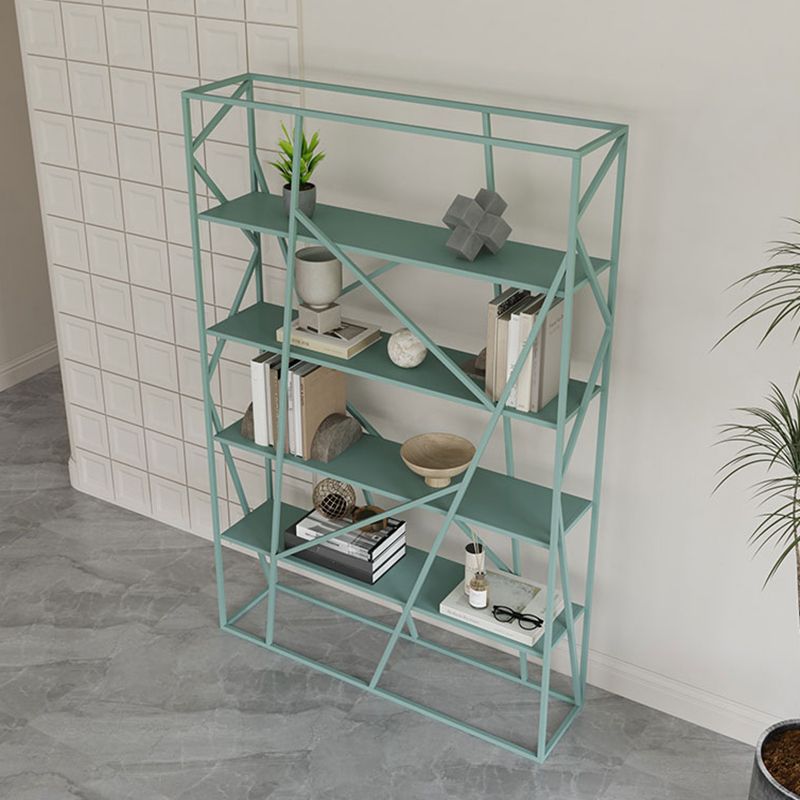 Metal Ladder Shelf Bookcase Modern Vertical Open Back Book Shelf