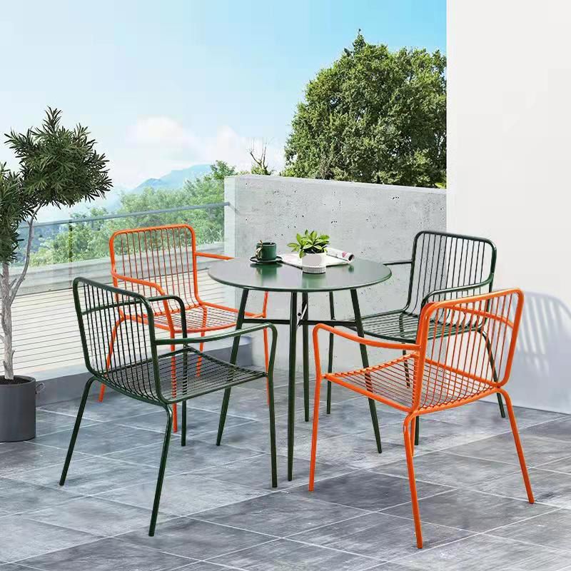 Modern Metal Patio Table No Distressing Rust Resistant Bistro Table