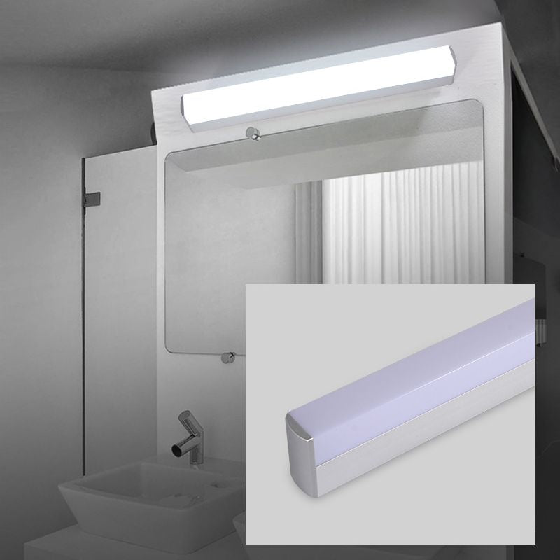 Modern Minimalist Style Rectangular Wall Mounted Mirror Front Acrylic 1 Light Vanity Lighting Fixtures for Bathroom