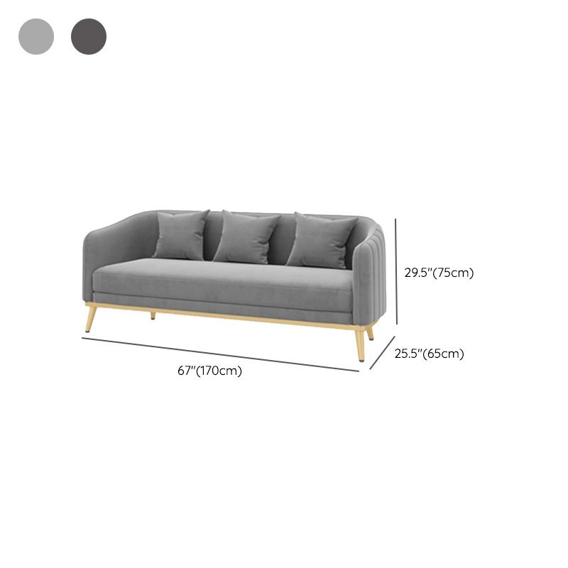 Coffee Shop Sofa with Pillows Contemporary Style Tuxedo Arm Sofa