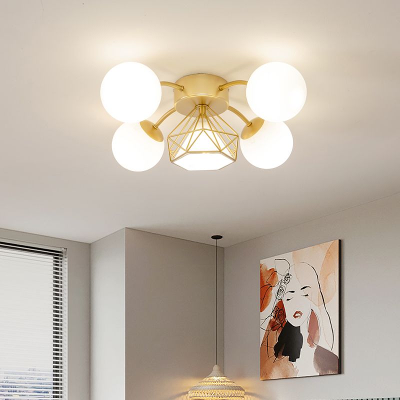 Modern Sputnik Ceiling Light Glass Shade  Flush Mount Light for Drawing Room Living Room