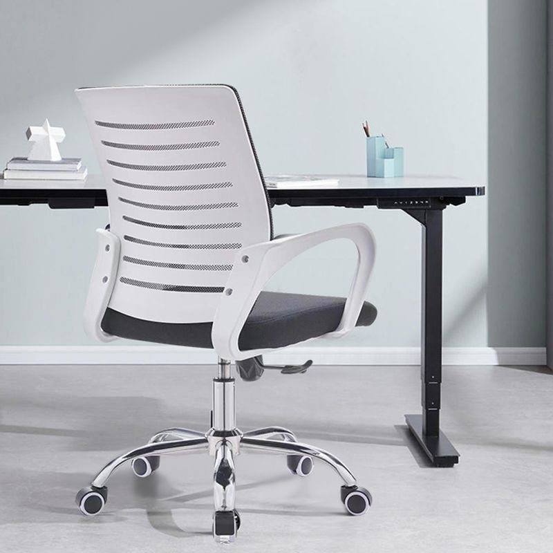 Fixed Arms Office Chair No Distressing Ergonomic Modern Desk Chair