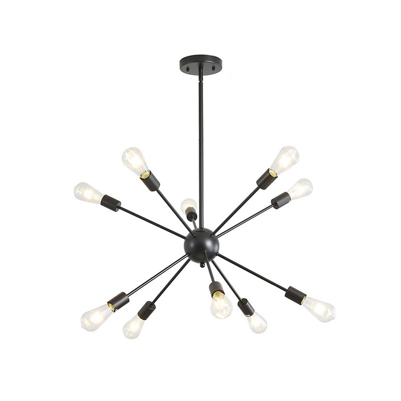 Luminaires industriels en fer antique en fer Starburst Sockets Chandelier