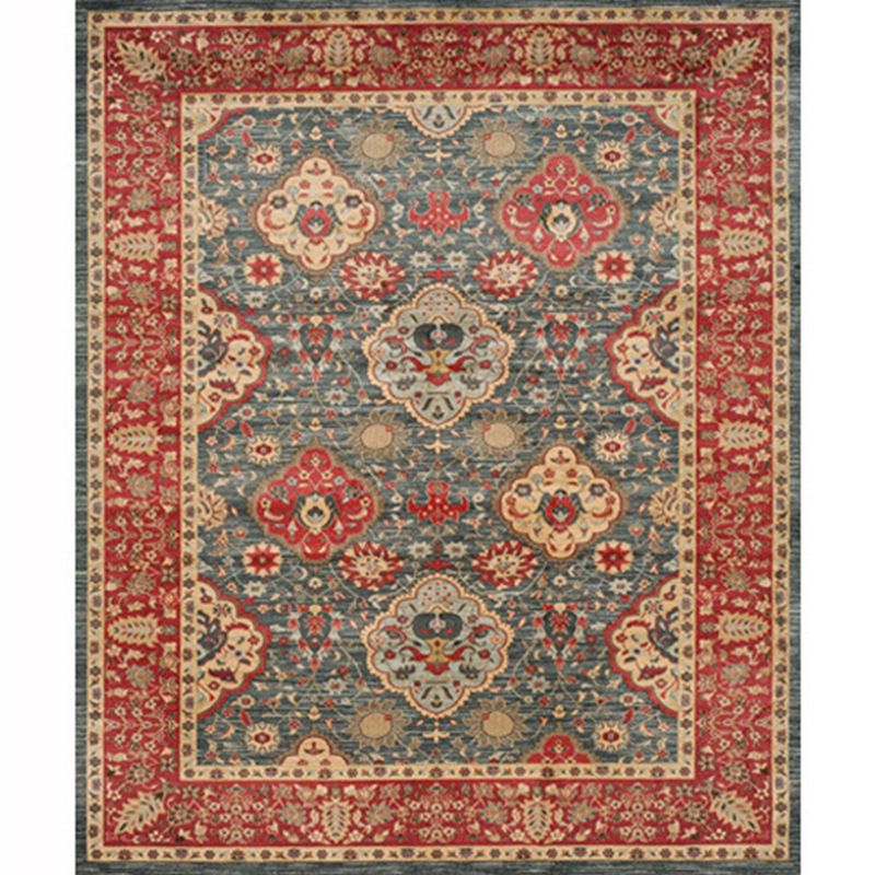 Classic Moroccan Area Rug Antique Floral Printed Carpet Anti-Slip Backing Rug for Home Decoration