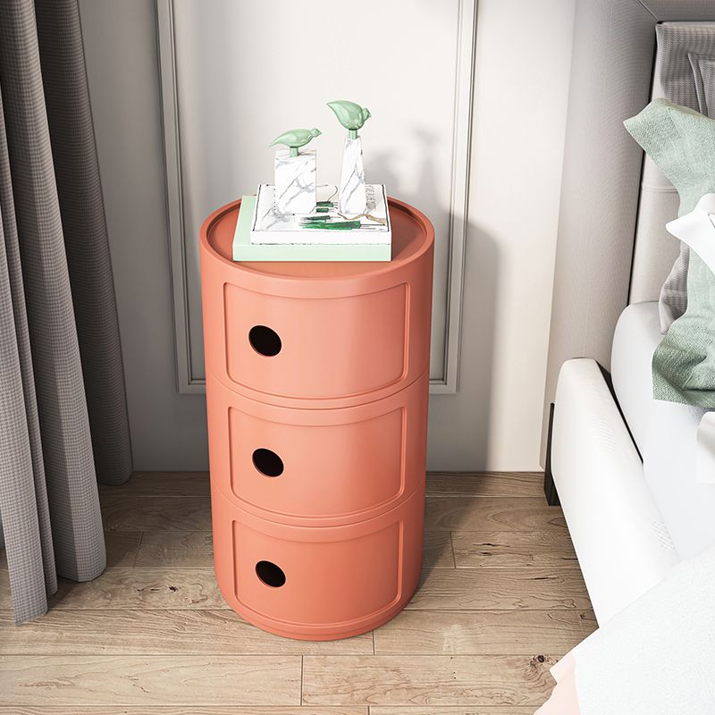 Modern Plastic Bed Cabinet Round Left Side Door Bed Nightstand