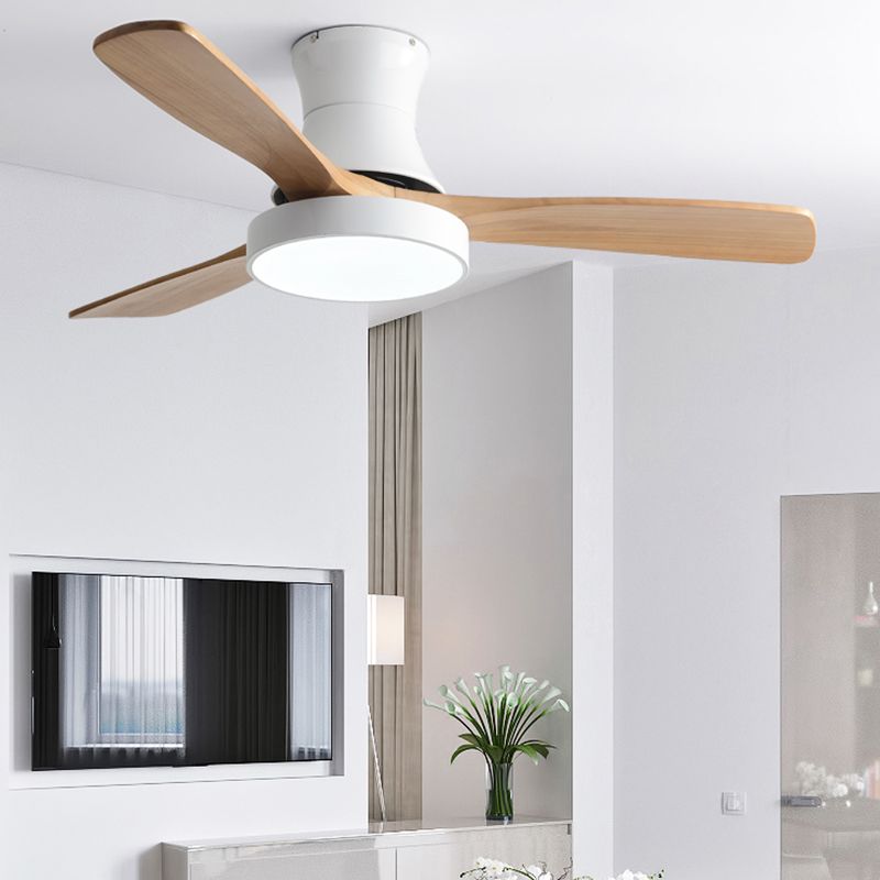 Simplicity LED Ceiling Fan Lighting with Wood Blade for Dining Room