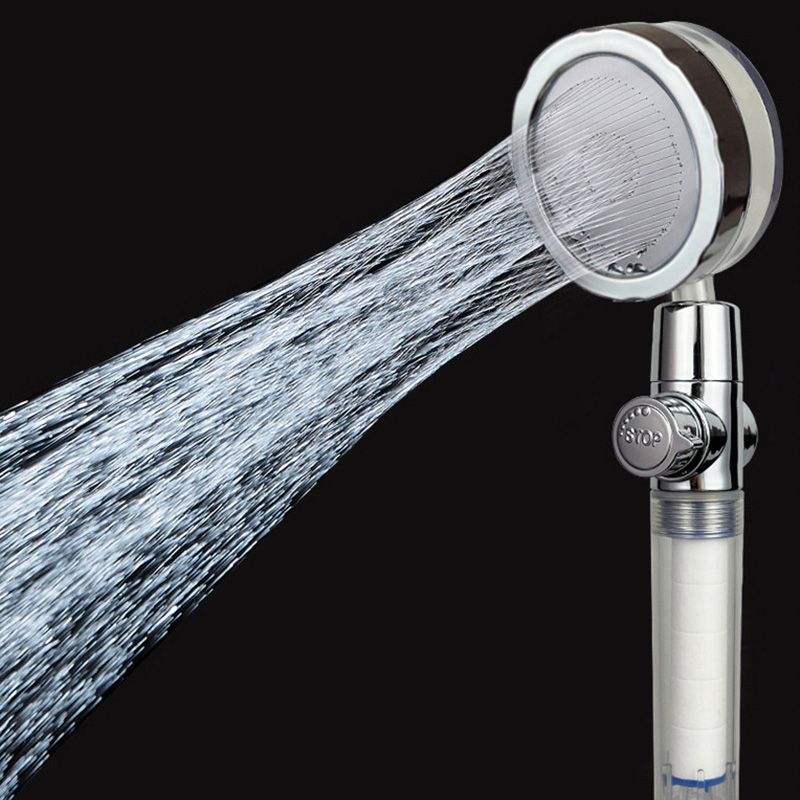 Modern Round Handheld Shower Head Rain Spray Head in Plastic