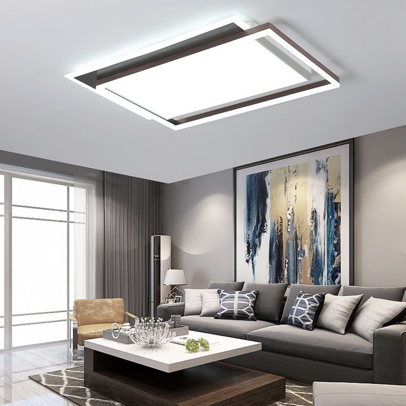 16 "/19.5" /35.5 " W Bedroom Flush Light Modern Acrylique Brown LED Ceiling Lighting in Warm / White Light