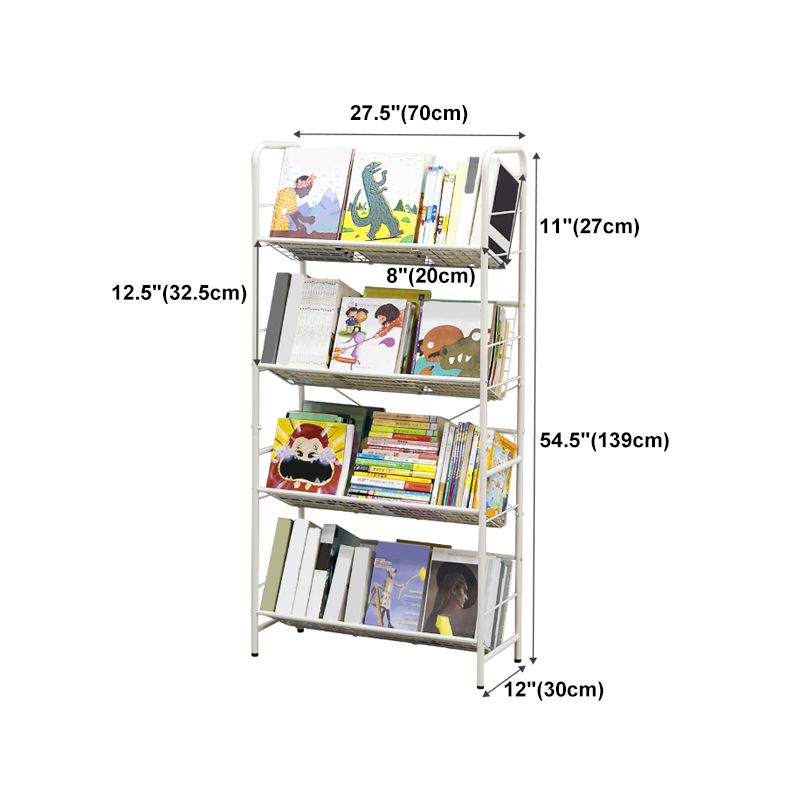 Modern Style Etagere Bookshelf Open Back Metal Bookcase for Home