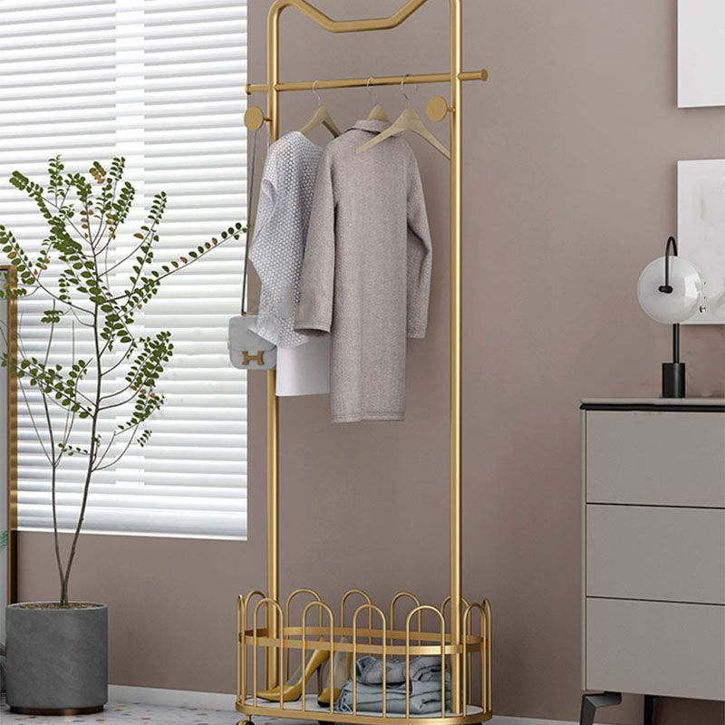 Glam Metallic Coat Hanger Free Standing Hooks Design Coat Rack for Bedroom