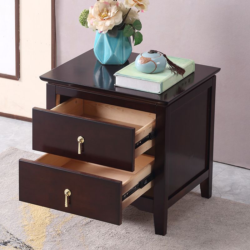 Drawer Storage Traditional Accent Table Nightstand Antique Finish Bed Nightstand