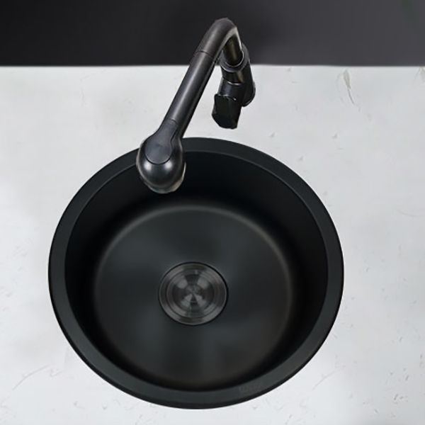 Contemporary Style Kitchen Sink Stainless Steel Round Drop-In Kitchen Sink