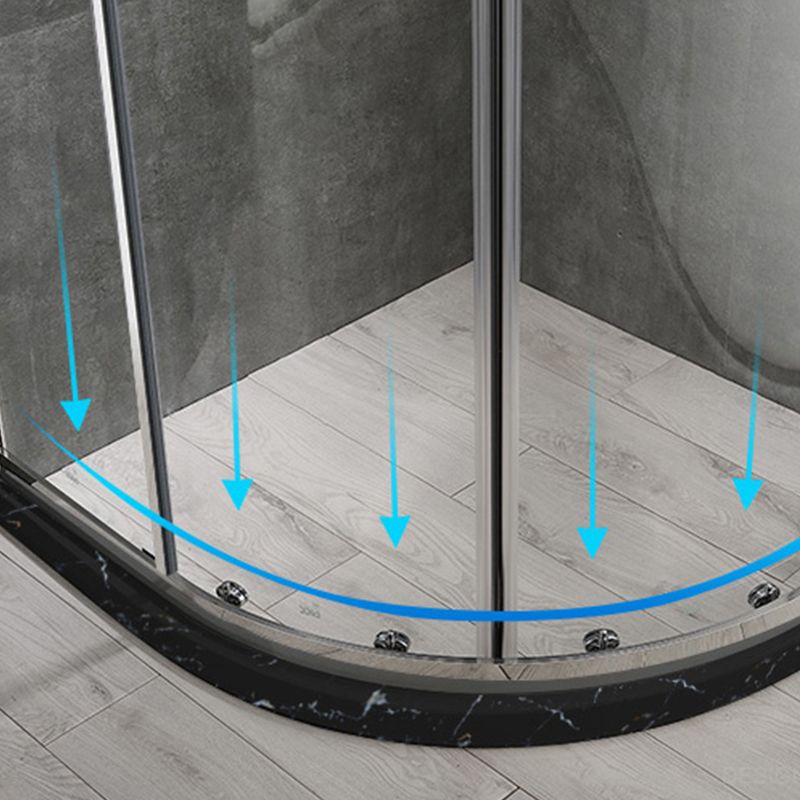 Round Double Sliding Shower Enclosure Corner Tempered Glass Shower Enclosure