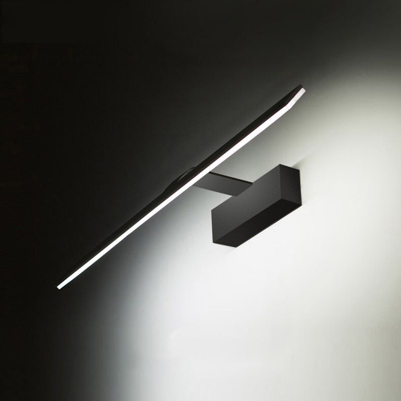 Rectangle Panel Vanity Wall Sconce Modern Acrylic Black LED Wall Mounted Lamp in Warm/White Light