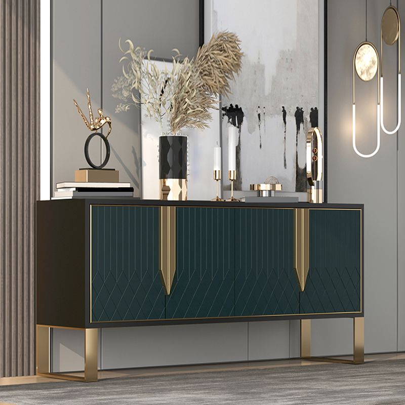 Contemporary Buffet Table Engineered Wood Sideboard Table with Doors for Kitchen