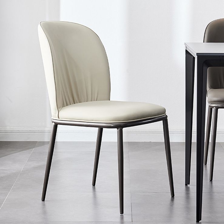 Modern Style Chairs Armless Chair for Kitchen with Metal Legs