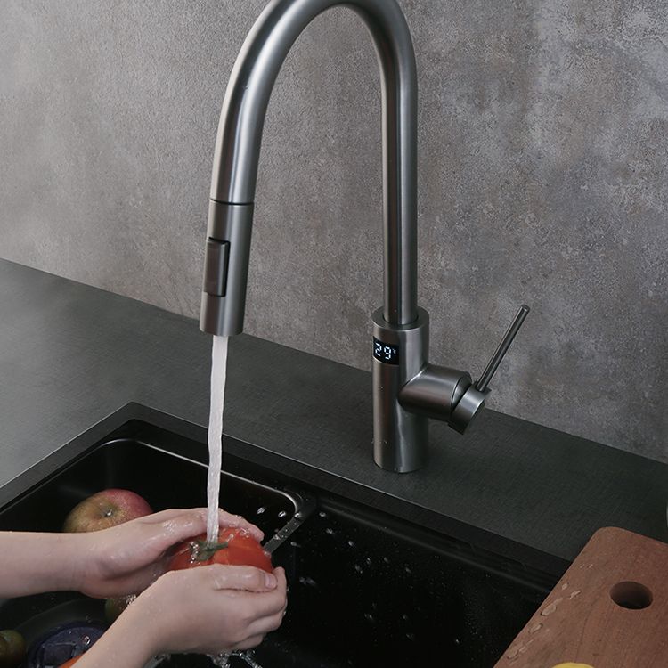 Swivel Spout Kitchen Bar Faucet Touch Sensor with Pull Out Sprayer