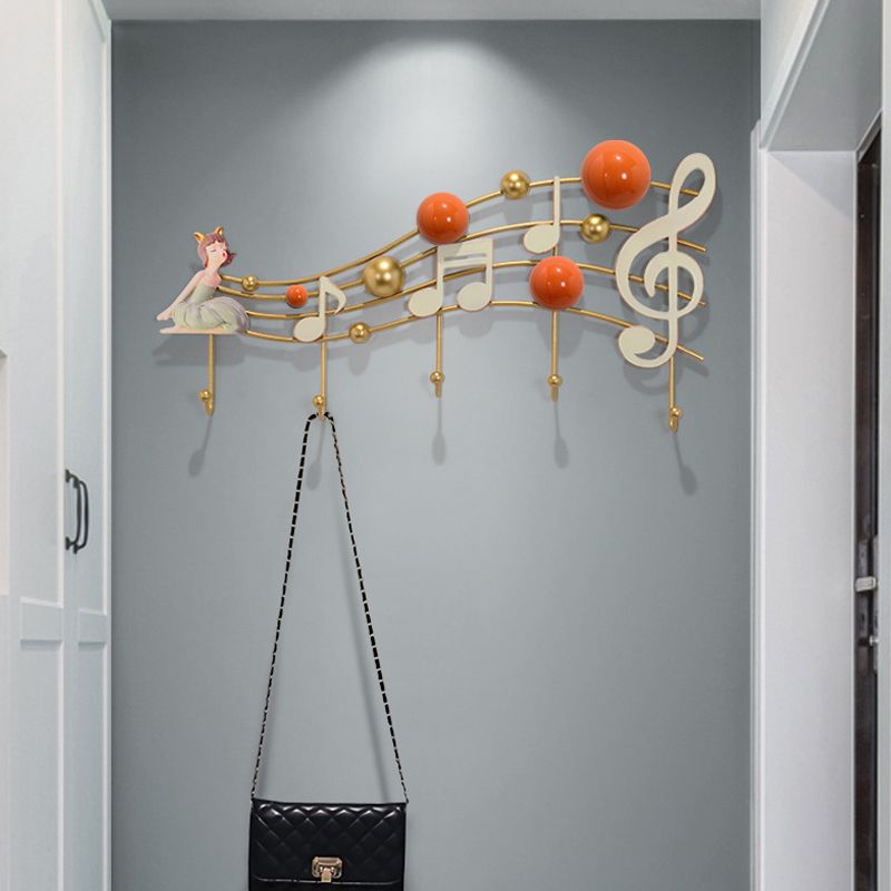 Glam Metal Hanger Wall-Mounted with Hooks Hall Tree Coat Hanger