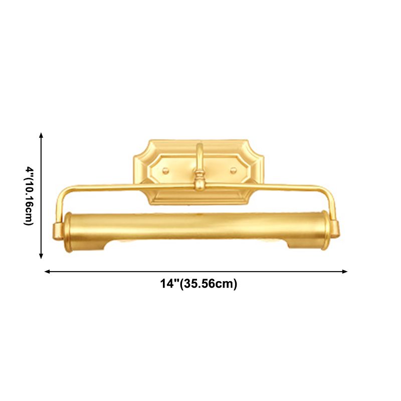 Luz de tocador de barra metálica de 14 "de larga luz de mediados de siglo de montura de pared moderna en latón
