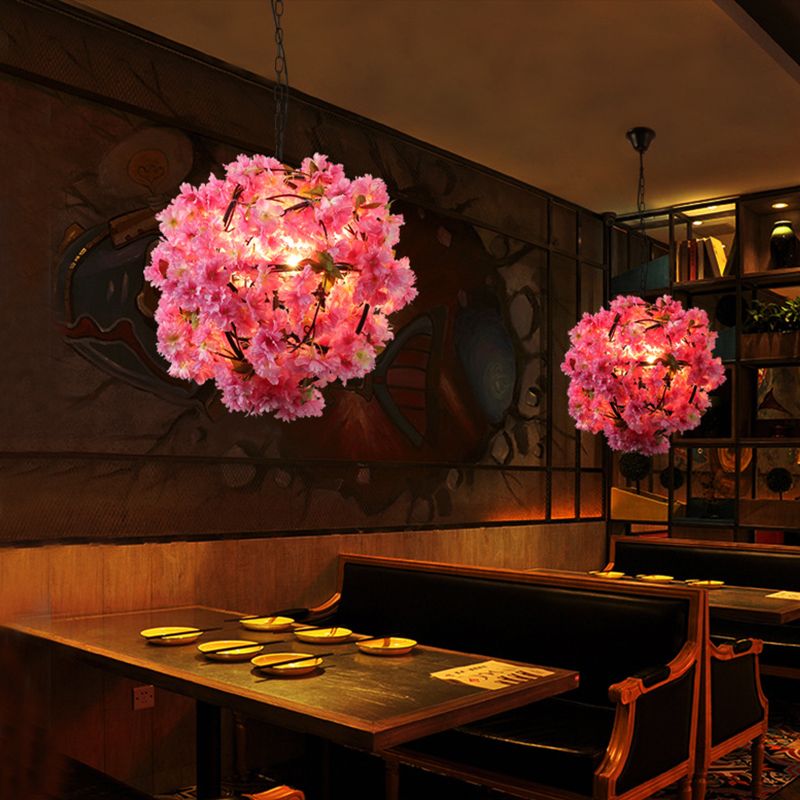 1 bol Flower hangende hangers vintage roze metalen led plafond hang armatuur voor restaurant